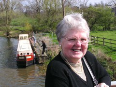 Mum at Roxton Lock River Gt Ouse